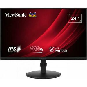 Monitor IPS LED ViewSonic 24inch VG2408A-MHD, Full HD (1920 x 1080), VGA, HDMI, DisplayPort, Boxe, Pivot, 100 Hz, 4 ms (Negru) imagine