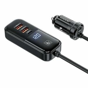 Incarcator Auto Toocki 2A+2C, 120W, 3A, 2 x USB-A - 2 x USB-C, Negru TCC2C2AXJ01 imagine