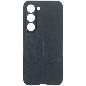 Husa de protectie Devia Leather Texture Shockproof pentru Samsung Galaxy S23, Negru imagine