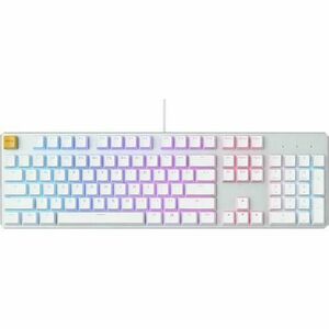 Tastatura mecanica gaming Glorious PC Gaming Race GMMK Full-Size, Iluminare RGB, switch Gateron Brown, US-Layout (Alb) imagine