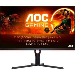 Monitor Gaming IPS LED AOC 31.5inch U32G3X/BK, UHD (3840 x 2160), HDMI, DisplayPort, 144 Hz, 1 ms (Negru) imagine