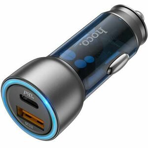 Incarcator Auto HOCO NZ8, 43W, 3A, 1 x USB-A - 1 x USB-C, Albastru imagine