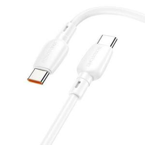 Cablu Date si Incarcare USB-C - USB-C Borofone BX93, 100W, 1m, Alb imagine