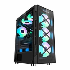 Sistem PC Refurbished GAMING Chronos, 9th-Gen Intel® SIX-CORE™ i5-9400F 4.10GHz Turbo, 16GB DDR4, 256GB SSD + 1TB HDD, Radeon RX550 4GB GDDR5 (Negru) imagine