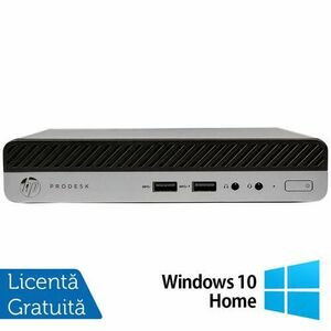 Calculator Sistem PC Refurbished HP ProDesk 400 G3 Mini PC, Intel Core i5-7500T 2.70 - 3.30GHz, 8GB DDR4, 256GB SSD + Windows 10 Home imagine