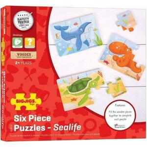 Set 3 puzzle din lemn BigJigs Lumea acvatica BJ819 imagine