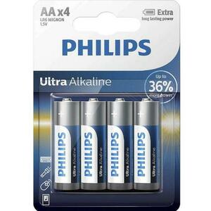 Baterii Philips Ultra Alkaline LR6E4B/10, AA, 4 buc imagine