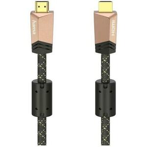 Cablu HAMA 205025, HDMI - HDMI, Ethernet, 1.5m, 4K HDR, placat aur (Negru) imagine