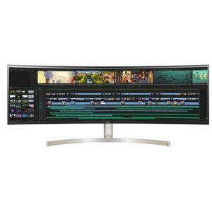 Monitor Gaming Nano IPS LED LG 49inch 49WQ95C-W, Dual QHD (5120 x 1440), HDMI, DisplayPort, AMD FreeSync, Nvidia G-Sync, Ecran Curbat, Boxe, 144Hz, 5 ms (Alb/Argintiu) imagine