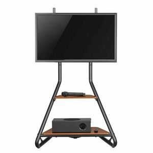 Stand Maclean MC-455, doua nivele inaltime, 37inch-75inch, 40 kg (Negru) imagine