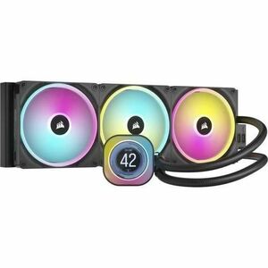 Cooler CPU Corsair iCUE LINK H170i LCD, 420 mm, 2000 rpm, iluminare RGB (Negru) imagine