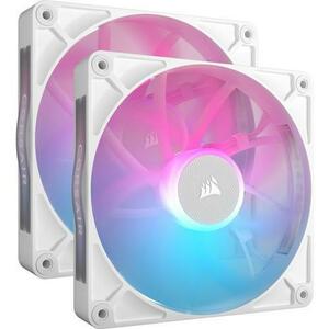 Set 2 Ventilatoare Corsair iCUE LINK RX140 RGB, iluminare RGB, 140mm, 1700 rpm, PWM (Alb) imagine