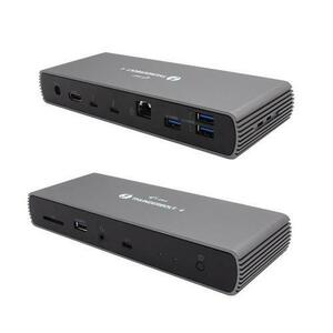 Docking Station I-tec TB4DUALDOCKPD, Thunderbolt 4, 1x Kensington, Card SD, Dual Display, 96W (Negru) imagine