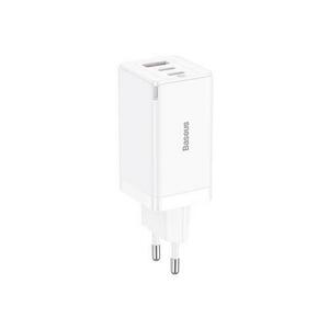 Incarcator rapid Baseus GaN5 Pro, 2xUSB-C, 1xUSB, 65W, cablu USB-C inclus, Alb imagine