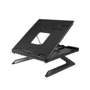 Suport de birou Logilink laptop, 9 pozitii, suporta dimensiuni 10-15.6″, pliabil, holder pt. smartphone, Negru imagine