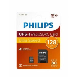 Card de memorie Micro SDXC Philips FM12MP45B/00, 128GB, cu adaptor SD, Clasa 10 imagine