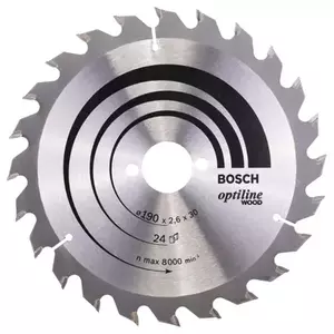 Panza fierastrau circular Bosch Optiline pentru lemn, 190 x 30 x 2.6 mm imagine