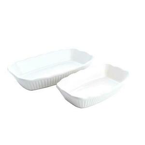 Set 2 Platouri Aperitive Studio Casa SRM589, 31 cm x 17cm, 23 cm x 14 cm, ceramica termorezistenta pentru cuptor, Alb imagine