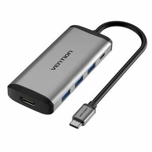 Hub USB tip C 5 in 1 - Port USB de incarcare , USB 3.0, HDMI si PD , 4K Ultra HD , Macbook si Windows, Vention imagine