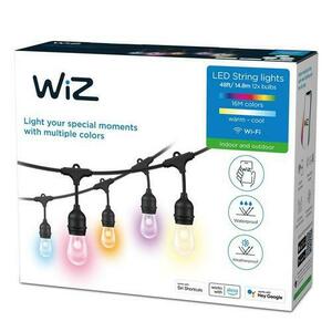 Ghirlanda LED Exterior Philips WIZ, 12W, 12x120 lm, 2200-6500K RGB, 14.8M, IP65, Negru imagine