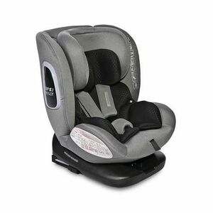 Scaun auto pentru copii Lorelli Phoenix Grey Jasper, i-Size, Isofix, rotativ 360 grade, 0 luni-12 ani, 40-150 cm, pozitie de somn, protectie laterala in caz de impact, avertizare sonora cand centurile scaunului auto sunt decuplate imagine