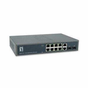 Switch LevelOne GEP-1221, Gigabit, 12 Porturi, PoE (Negru) imagine