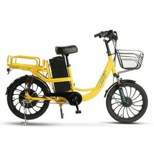 Bicicleta Electrica Tip Scooter Carpat E-Delivery C20314E 20inch, Roti 20 Inch, Frana fata tambur, Frana spate disc, Motor 350W, Autonomie intre 60-80 Km, Galben imagine