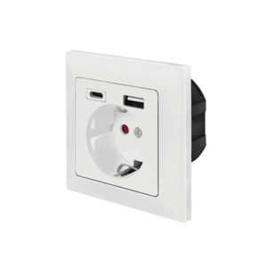 Priza LogiLink PA0262, pentru perete, 1 priza, 1xUSB-A, 1xUSB-C, 5 V/2.8 A, 230 V AC, 50 Hz, Alb imagine