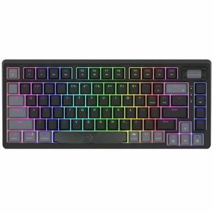 Tastatura Gaming Mecanica AQIRYS Adara Mini, iluminare RGB, Cu fir, Switch HaiMu Pink, Layout US (Negru) imagine