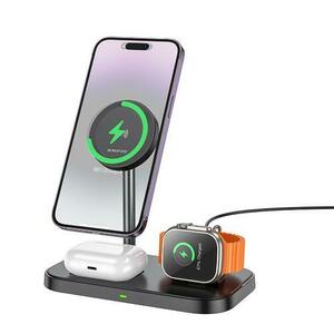 Incarcator Wireless Borofone BQ29, 15 W, Cablu USB-A la USB Type-C, compatibil cu Apple Watch 1-9, SE/SE2, Ultra/Ultra 2 (Negru) imagine