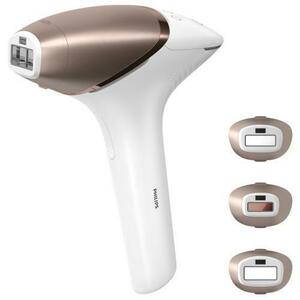 Epilator IPL Philips Lumea Seria 9900 BRI973/00, Senzor Smartskin, tehnologie SenseIQ, conectare la aplicatie cu functii Skin AI, utilizare cu sau fara fir, 450.000 impusuri, accesoriu fata, corp, precizie (Rose Gold/Alb) imagine