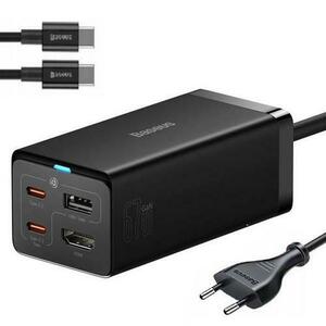 Incarcator de perete GAN5 Pro, Baseus, 2x USB-C/USB-A/HDMI, 4 K, 67 W (Negru) imagine