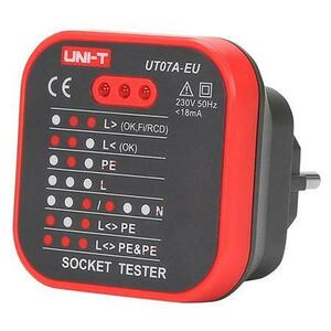 Tester priza UNI-T UT07A-EU, 230V AC, IP40, Standarde de siguranta CAT II 300V imagine