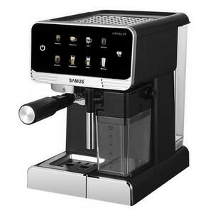 Espressor Manual Samus INFINITY 20, 1350 W, 20 Bari, Rezervor apa 1800 ml, Rezervor lapte 500 ml, 7 Optiuni de cafea, Duza spumare lapte si tavita de colectare detasabile (Negru/Inox) imagine