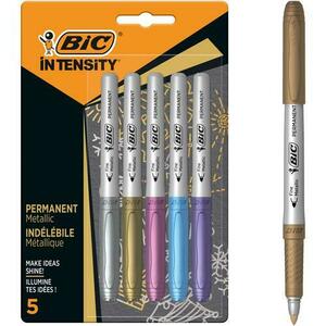 Markere permanent colorate BIC Metalic, 5 bucati imagine