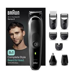 Aparat de tuns multifunctional 8 in 1 Braun MGK3440, acumulator, 50 min autonomie, Wet&Dry (Negru) imagine