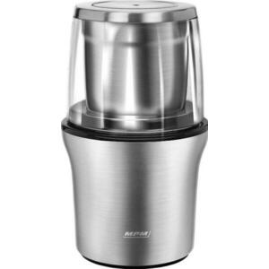 Rasnita cafea si cereale MPM MMK-06M, 200 W, 70 g, 2 Recipiente, Functie impuls (Argintiu) imagine