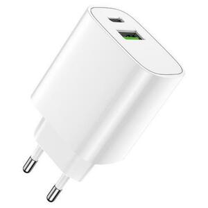 Incarcator Retea Forever LS-04, 20 W, 3 A, USB-A, USB-C (Alb) imagine