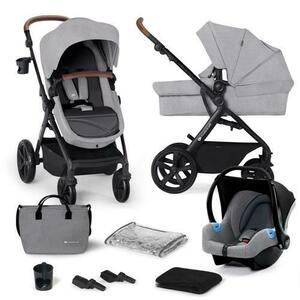 Carucior 3 in 1 KINDERKRAFT A-TOUR, 0 - 22kg, pliabil (Negru/Gri) imagine