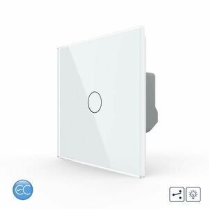 Intrerupator Simplu Cap Scara / Cruce cu Dimmer cu Touch LIVOLO din Sticla - Protocol ZigBee EC (Alb) imagine