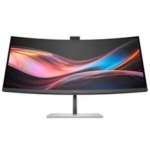 Monitor IPS LED HP 34inch 734pm S7Pro, WQHD (3440 x 1440), HDMI, DisplayPort, Ecran curbat, Boxe (Argintiu) imagine