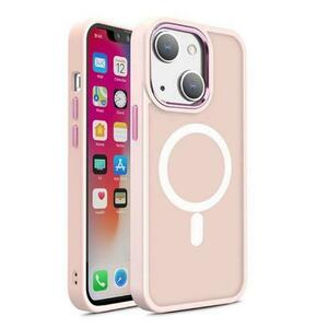 Husa Lemontti Color Matte MagSafe compatibila cu iPhone 15 Plus, Roz imagine