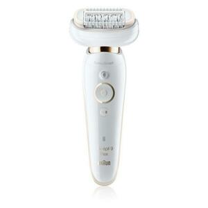 Epilator Braun Silk-épil SES9020 3D, 40 de pensete, Wet&Dry, MicroGrip, SensoSmart™, Accesoriu masaj, Cap flexibil (Alb/Auriu) imagine