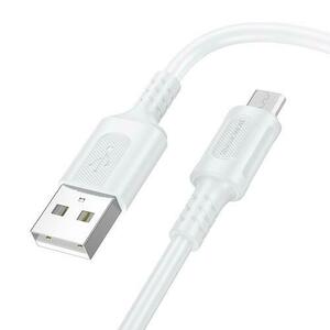 Cablu Date si Incarcare USB-A - microUSB Borofone BX111 Feliz, 18W, 1m, Alb imagine