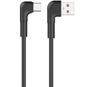 Cablu Date si Incarcare USB-A - USB-C MaXlife MXUC-09 Angled, 60W, 1m, Negru imagine