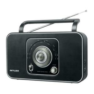 Radio portabil MUSE M-069 R, FM/MW, antena telescopica, maner de transport, tuner analogic (Negru) imagine