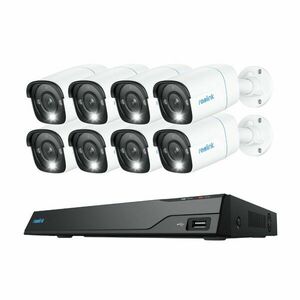 Sistem supraveghere exterior IP Reolink NVS16-8MB8, 8 camere, 4K, 2.8 mm, IR/lumina alba 30 m, spotlight, PoE, vizualizare de pe telefon, detectie persoane/vehicule, microfon si difuzor, 4TB HDD inclus imagine