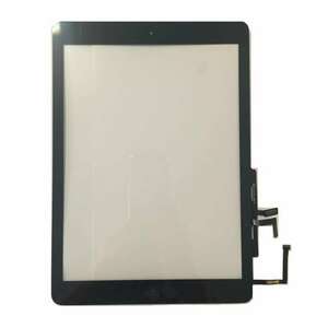 Touchscreen Digitizer Apple iPad Air A1475 A1474 cu buton home si adeziv Negru Geam Sticla Tableta imagine