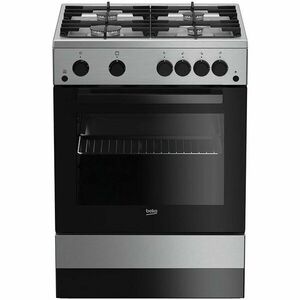 Aragaz Beko FSGT62130DXO, Gaz, 4 arzatoare, Aprindere electrica, Grill, Rotisor, 60 cm, Inox imagine