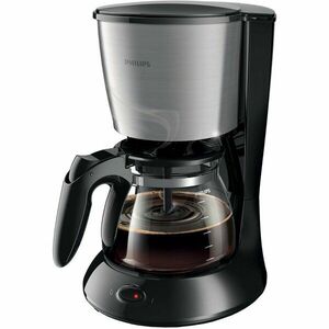 Cafetiera Daily Collection HD7462/20, Sistem Anti-picurare, Sistem Aroma twister, Vas de sticla, 1000W, 1.2 l, 2-15 cesti, Negru si metalic imagine